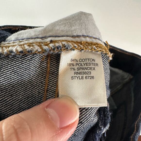 3/$20 Christopher & Banks Women's 10 Dark Wash High Rise Flare Leg Jeans Boho - Picture 4 of 10